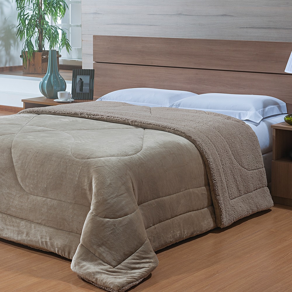 Coberdrom Queen Capetown Liso Microfibra Sherpa Dupla Face