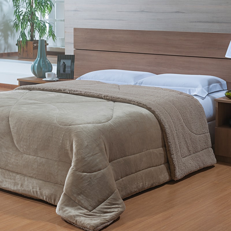 Coberdrom Queen Capetown Liso Microfibra Sherpa Dupla Face