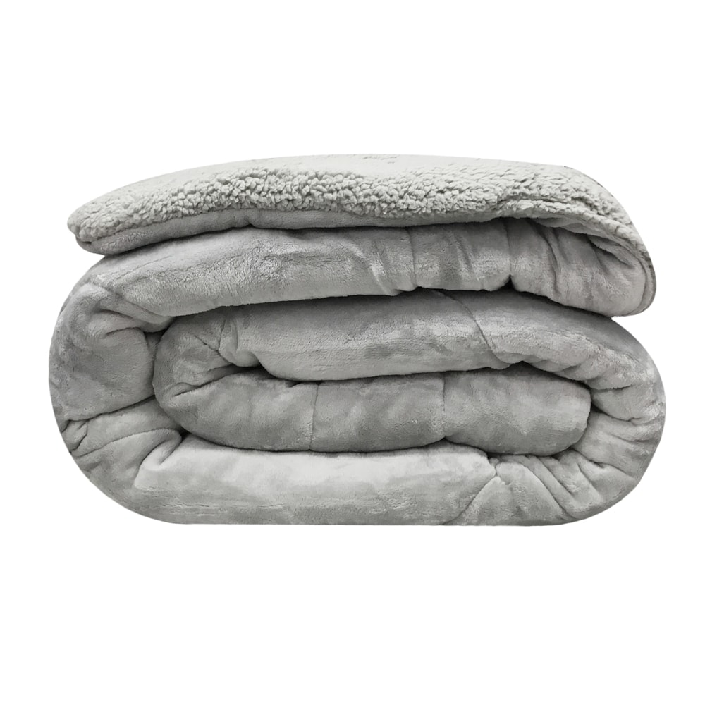 Coberdrom Solteiro Capetown Liso Microfibra Sherpa Dupla Face