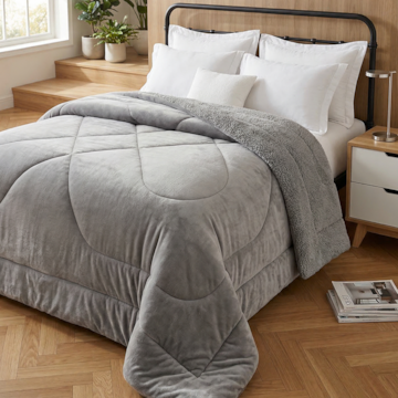 Coberdrom Solteiro Capetown Liso Microfibra Sherpa Dupla Face