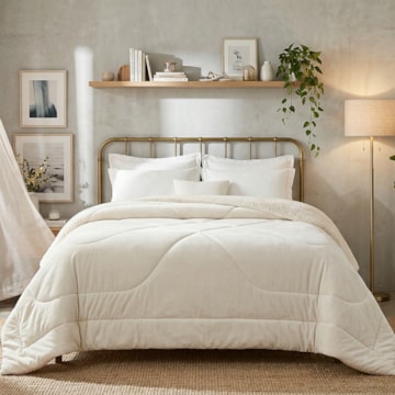 Coberdrom Solteiro Capetown Liso Microfibra Sherpa Dupla Face