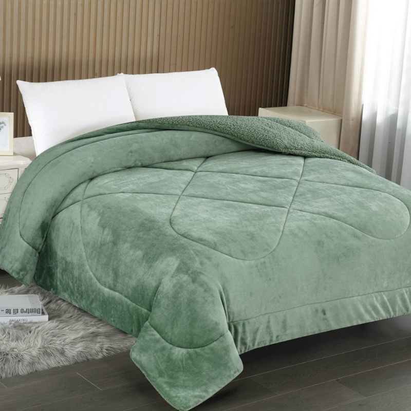 Coberdrom Solteiro Capetown Liso Microfibra Sherpa Dupla Face
