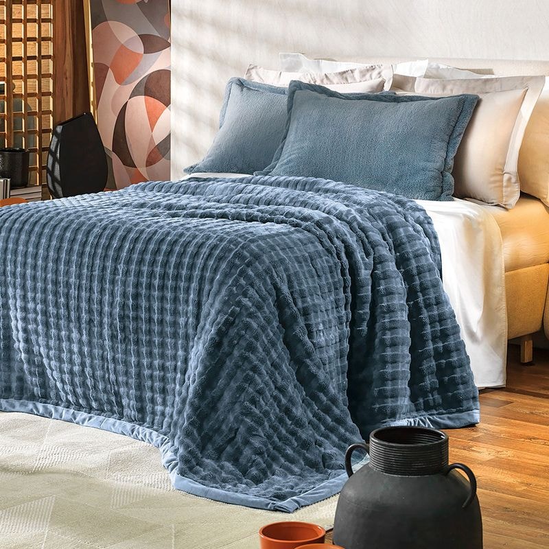 Cobertor Casal Altenburg Desert Aveludado em Flanel Fleece Texturizado