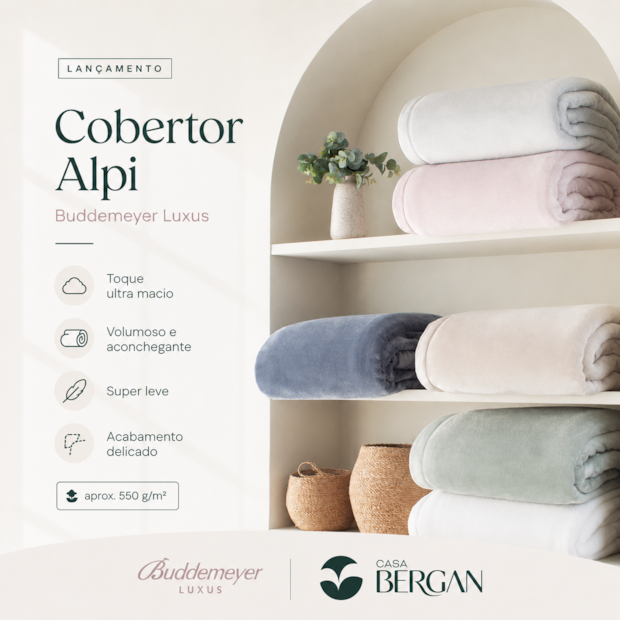 Cobertor King Size Buddemeyer Luxus Alpi 100% Poliéster Microfibra Ultra Macia - Gramatura: 550g/m²