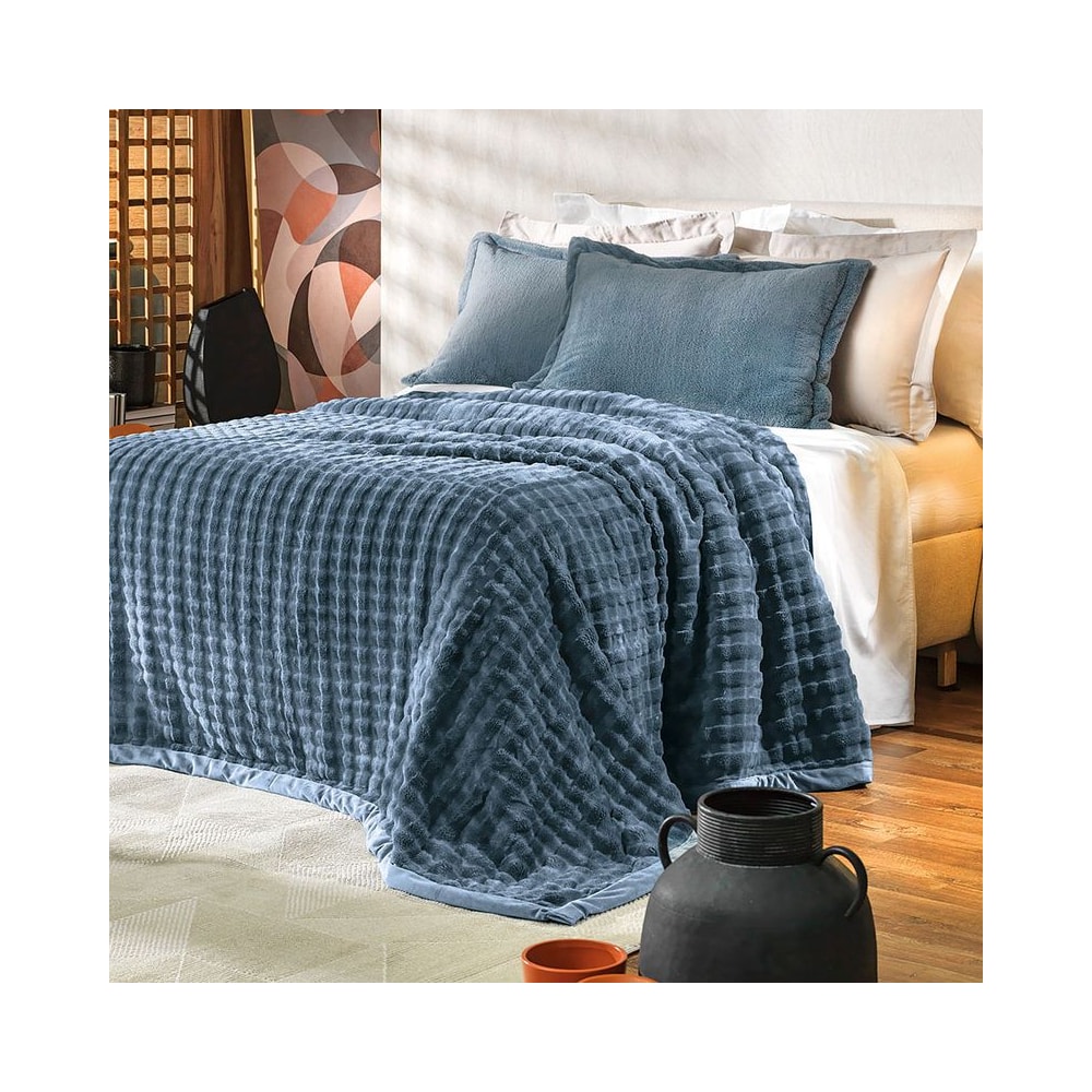 Cobertor Queen Altenburg Desert Aveludado Fleece Texturizado - Gramatura: 400g/m²
