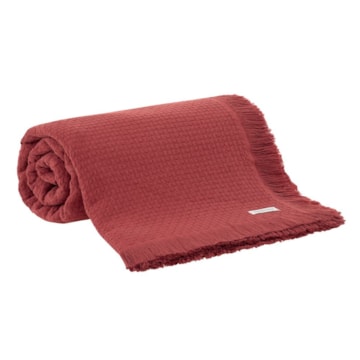 Colcha / Manta King Size Buddemeyer In Design 100% Algodão Penteado c/ Franjas