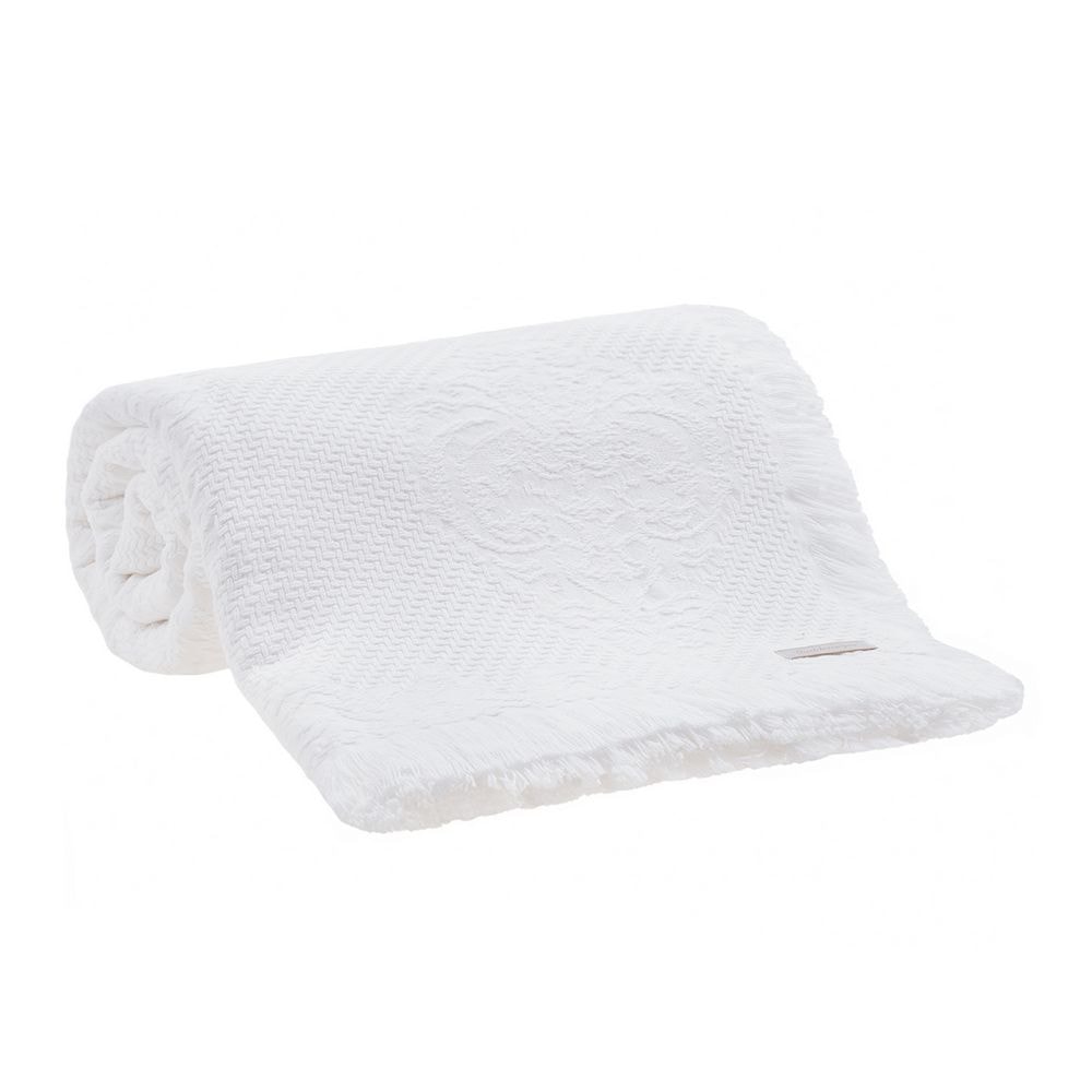 Colcha / Manta King Size Buddemeyer Medalhão 100% Algodão Penteado c/ Franjas