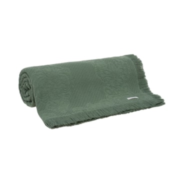 Colcha / Manta King Size Buddemeyer Medalhão 100% Algodão Penteado c/ Franjas