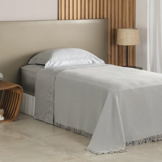 Colcha / Manta Solteiro Buddemeyer In Design 100% Algodão Penteado c/ Franjas