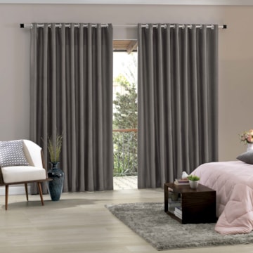 Cortina Corta Luz de Tecido Bella Janela Blend com Ilhós 3,00m x 2,30m (Para Varão até 2 metros)