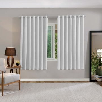 Cortina Corta Luz de Tecido Liso Bella Janela com Ilhós 3,00m x 1,70m (Para Varão até 2 metros)