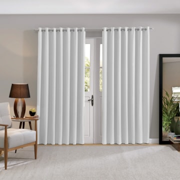 Cortina Corta Luz de Tecido Liso Bella Janela com Ilhós 3,00m x 2,30m (Para Varão até 2 metros)