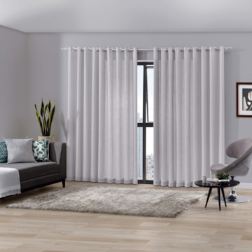Cortina Duo Voil com Corta Luz de Tecido Bella Janela Mônaco 4,20m x 2,50m (Para Varão até 3 metros)