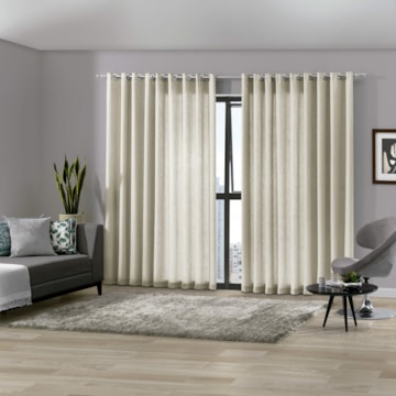 Cortina Duplex Bella Janela Mônaco com Forro e Ilhós 4,20m x 2,50m (para Varão até 3 metros)