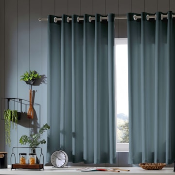 Cortina Duplex Voil com Forro Bella Janela Bellini com Ilhós 3,00m x 1,70m ( Para Varão até 2 metros)