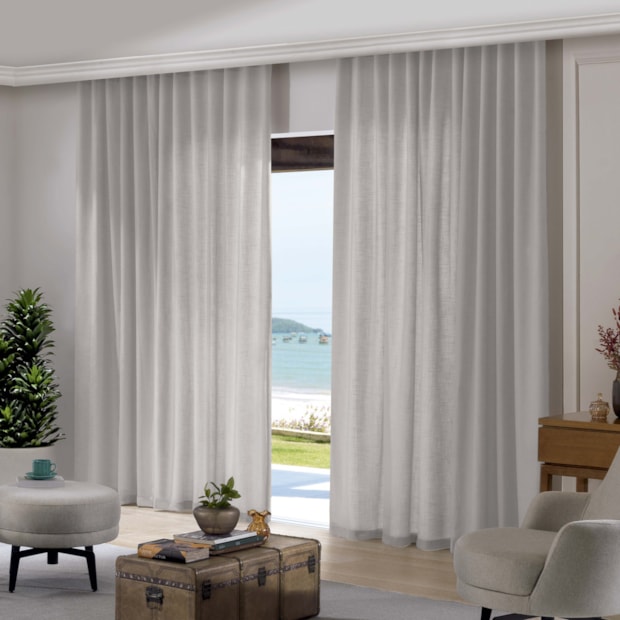 Cortina Inove Duplex Voil com Forro Bella Janela Mônaco 5,40m x 2,80m (Para para Trilho Deslizante até 3 metros)