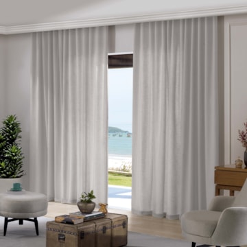 Cortina Inove Duplex Voil com Forro Bella Janela Mônaco 5,40m x 2,80m (Para para Trilho Deslizante até 3 metros)
