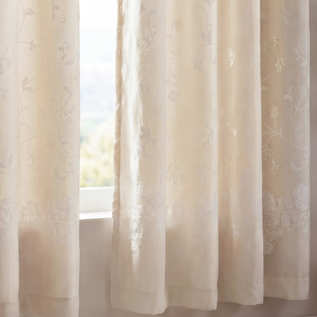 Cortina para Cozinha Dohler Delikata com Ilhós 3,20m x 1,20m (para Varão até 2 metros)