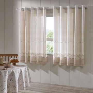 Cortina para Cozinha Dohler Esmeralda com Ilhós 3,20m x 1,20m (para Varão até 2 metros)