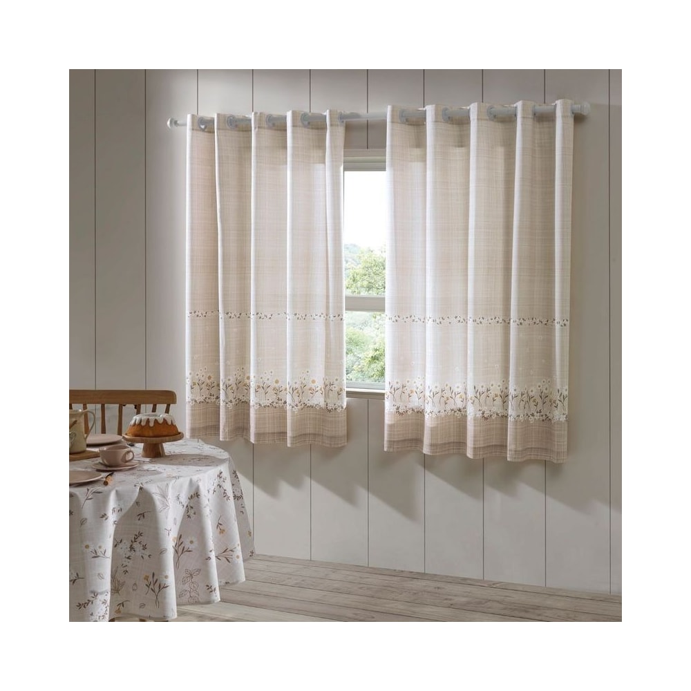 Cortina para Cozinha Dohler Esmeralda com Ilhós 3,20m x 1,50m (para Varão até 2 metros)