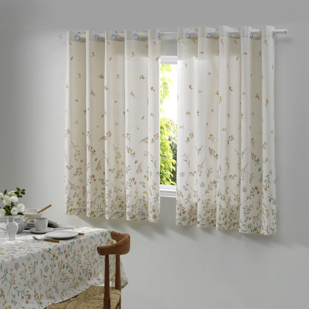 Cortina para Cozinha Dohler Florencia com Ilhós 3,20m x 1,20m (para Varão até 2 metros)