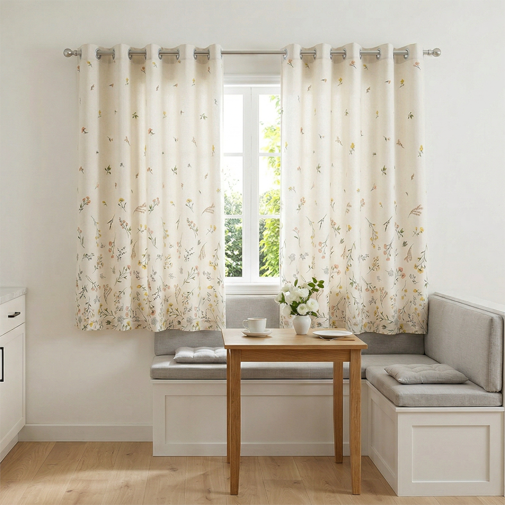 Cortina para Cozinha Dohler Florência com Ilhós 3,20m x 1,50m (para Varão até 2 metros)