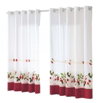 Cortina para Cozinha Dohler Iolanda com Ilhós 3,20m x 1,20m (para Varão até 2 metros)
