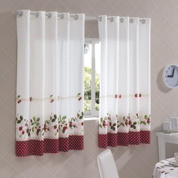 Cortina para Cozinha Dohler Iolanda com Ilhós 3,20m x 1,50m (para Varão de até 2 metros)