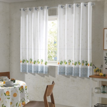 Cortina para Cozinha Dohler Isa com Ilhós 3,20m x 1,20m (para Varão até 2 metros)