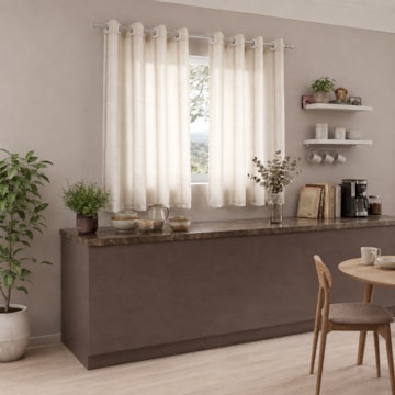 Cortina para Cozinha Dohler Nina com Ilhós 3,20m x 1,50m (para Varão até 2 metros)