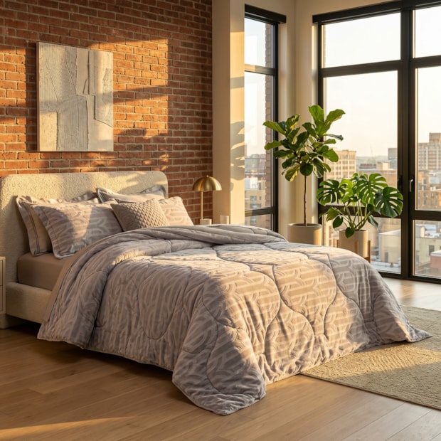 Edredom Casal Altenburg Blend Elegance Satori Dupla Face Texturizado Fleece