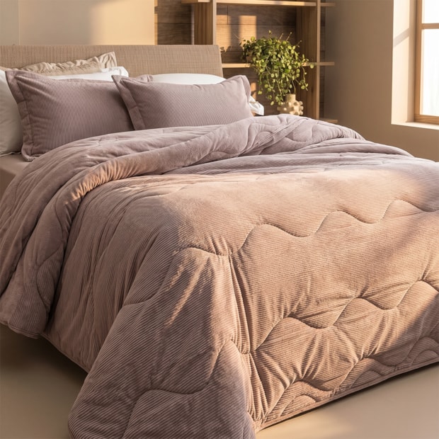 Edredom Casal Altenburg Blend Sense Boss Dupla Face Texturizado Fleece