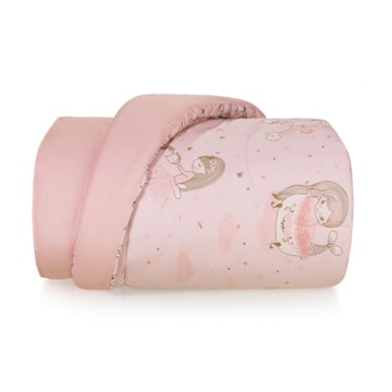 Edredom Casal Infantil Karsten Lily Dupla Face 100% Algodão Percal 200 Fios