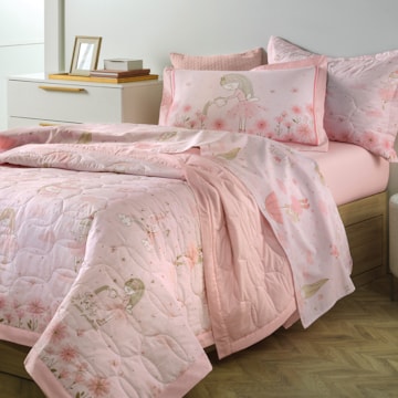 Edredom Casal Infantil Karsten Lily Dupla Face 100% Algodão Percal 200 Fios