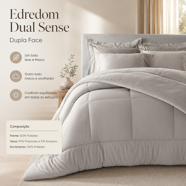 Edredom Casal Kacyumara Casa K Dual Sense Dupla Face - Gramatura: 650g/m²