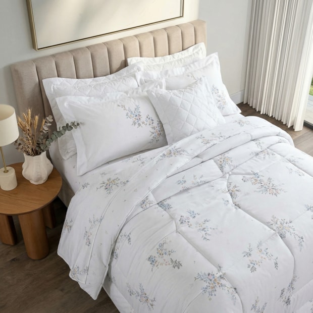 Edredom Casal Kacyumara Casa K Vida Bela Marceli Dupla Face 100% Algodão Egípcio Percal 200 Fios