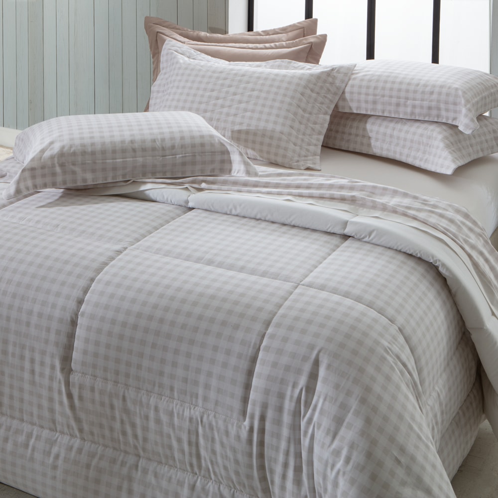 Edredom Casal Kacyumara Vintage Escot Dupla Face 100% Algodão Egípcio Percal 200 Fios