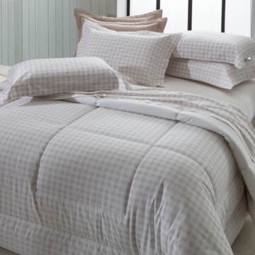 Edredom Casal Kacyumara Vintage Escot Dupla Face 100% Algodão Egípcio Percal 200 Fios