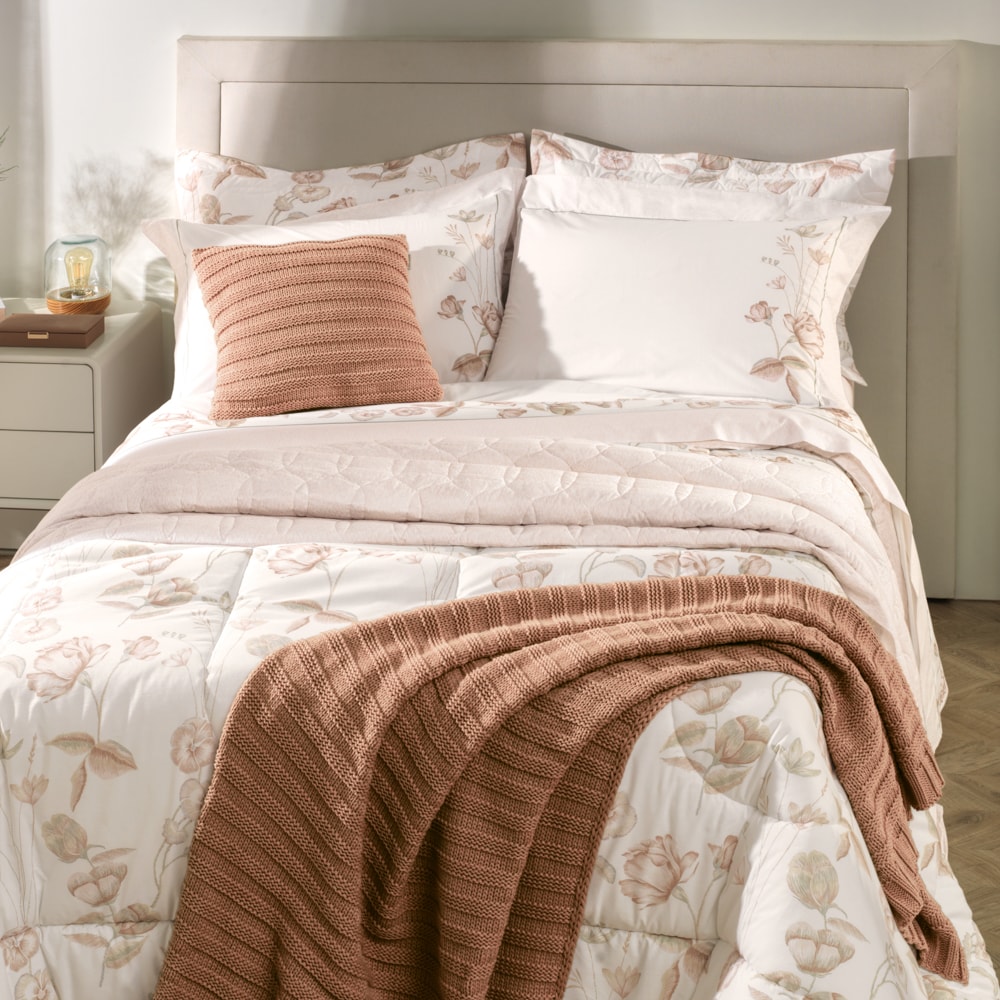 Edredom Casal Karsten Mariê Dupla Face 100% Algodão Fio Penteado Percal 200 Fios