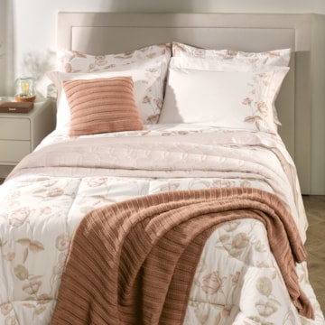 Edredom Casal Karsten Mariê Dupla Face 100% Algodão Fio Penteado Percal 200 Fios