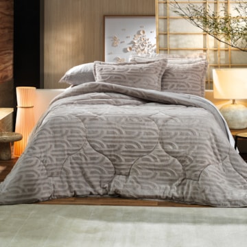 Edredom King Size Altenburg Blend Elegance Coliseum Dupla Face Texturizado Fleece
