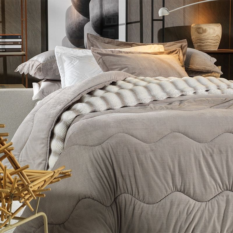 Edredom King Size Altenburg Blend Sense Boss Dupla Face Texturizado Fl