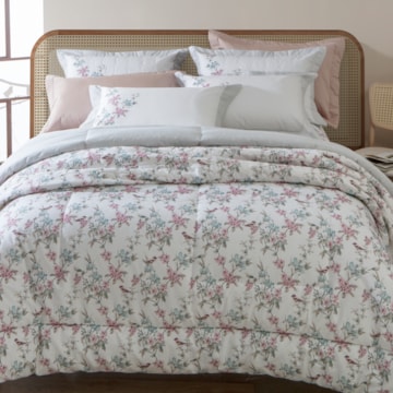 Edredom King Size Kacyumara Casa K Vida Bela Saviny Dupla Face 100% Algodão Egípcio Percal 200 Fios