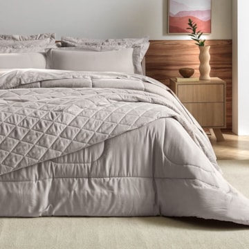 Edredom King Size Karsten Bossa 100% Algodão Egípcio Fio Penteado Cetim 300 Fios