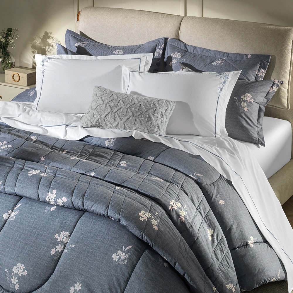 Edredom King Size Karsten Helen Dupla Face 100% Algodão Fio Penteado Percal 200 Fios