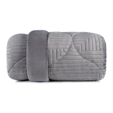 Edredom Queen Altenburg Blend Elegance Greco Dupla Face Texturizado Fleece