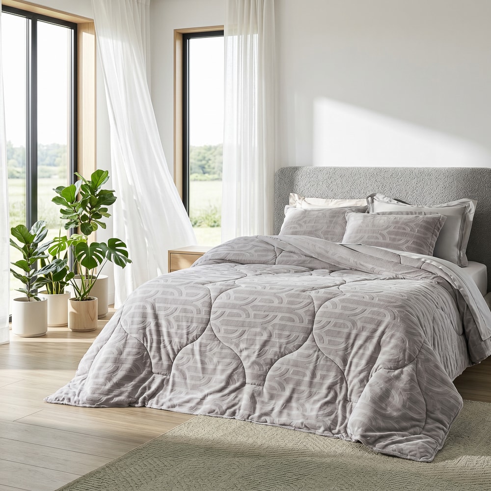 Edredom Queen Altenburg Blend Elegance Satori Dupla Face Texturizado Fleece