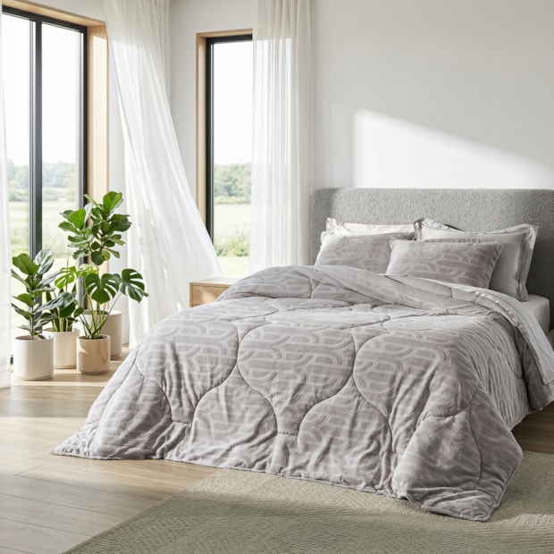 Edredom Queen Altenburg Blend Elegance Satori Dupla Face Texturizado Fleece
