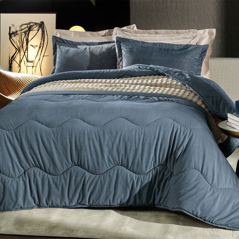 Edredom Queen Altenburg Blend Sense Boss Dupla Face Texturizado Fleece