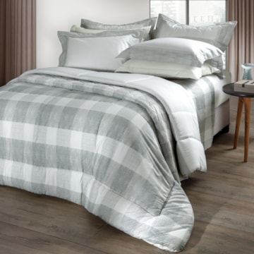 Edredom Queen Kacyumara Casa K Vida Bela Tafet Dupla Face 100% Algodão Egípcio Percal 200 Fios